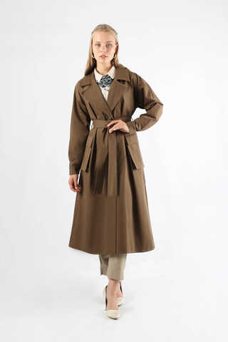 Körük Cepli Trençkot Kahverengi - 4