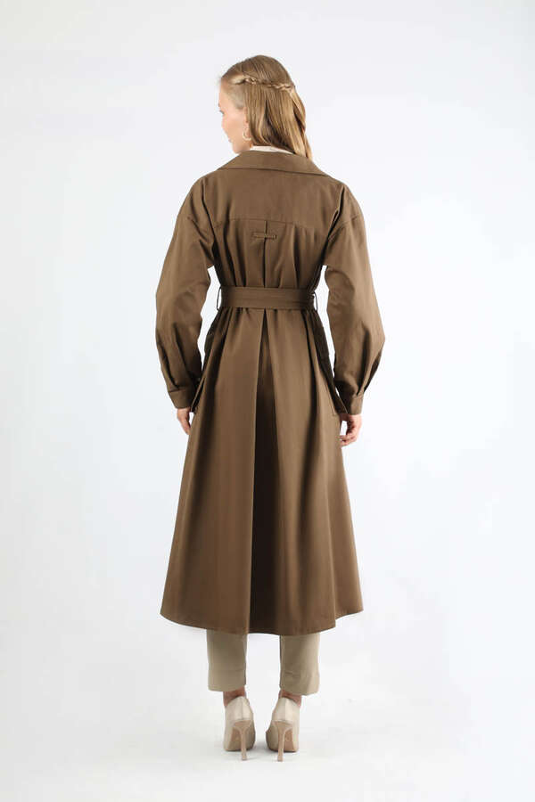 Körük Cepli Trençkot Kahverengi - 6