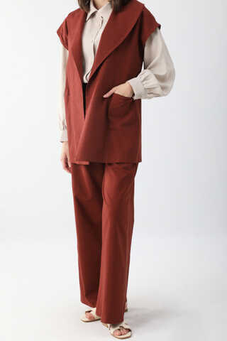 Torba Cepli Yelek Takım Bordo - 4