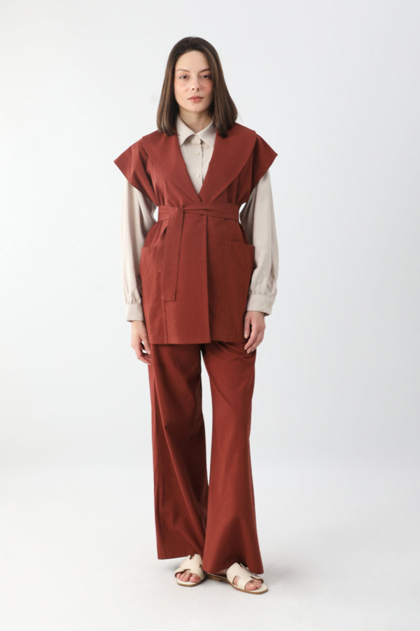 Torba Cepli Yelek Takım Bordo - 7