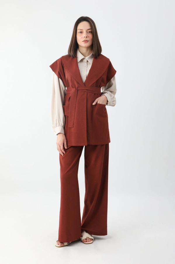 Torba Cepli Yelek Takım Bordo - 8