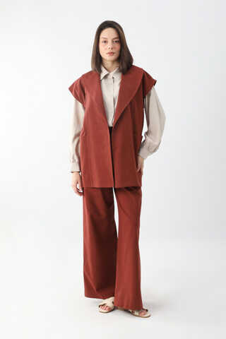 Torba Cepli Yelek Takım Bordo - 1