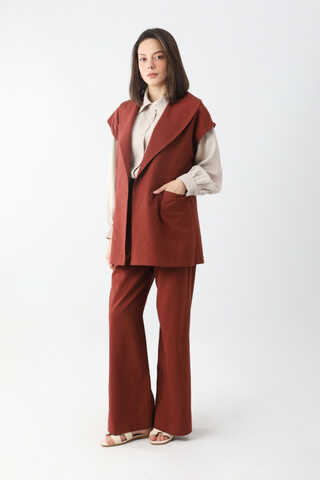 Torba Cepli Yelek Takım Bordo - 2