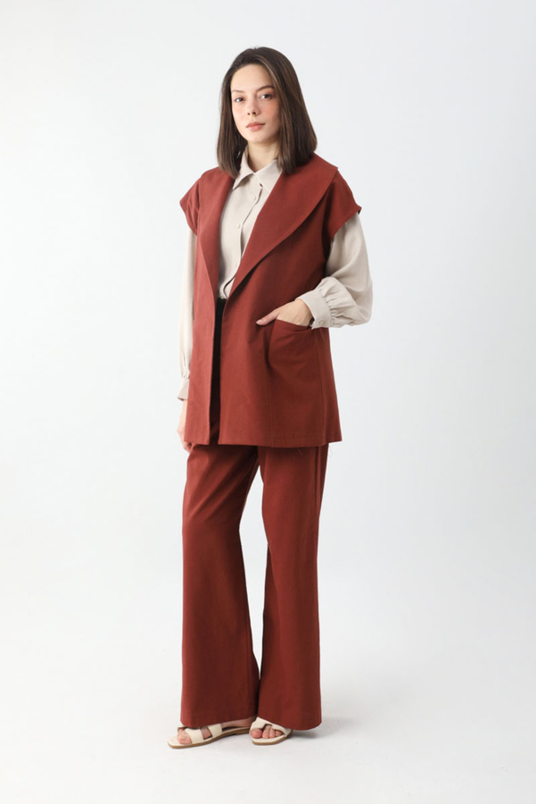 Torba Cepli Yelek Takım Bordo - 2