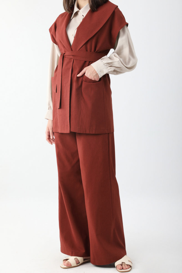 Torba Cepli Yelek Takım Bordo - 9