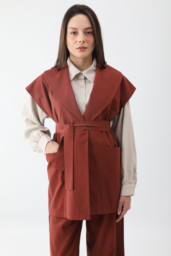 Torba Cepli Yelek Takım Bordo - 3