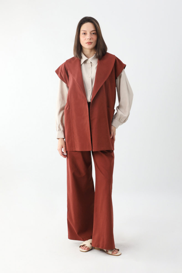 Torba Cepli Yelek Takım Bordo