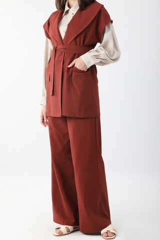 Torba Cepli Yelek Takım Bordo - 9