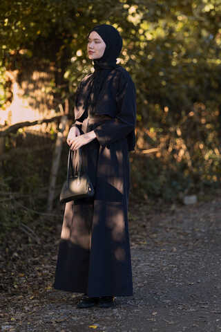 Trench Dress with Storm Flap Black - 2