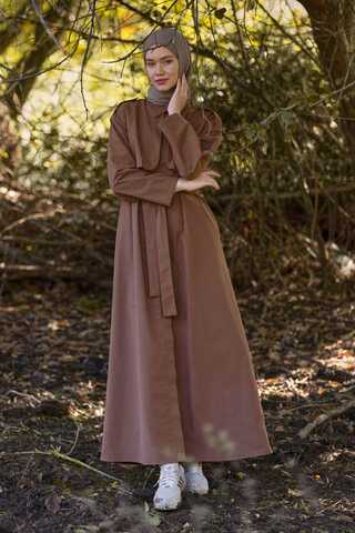 Trench Dress with Storm Flap Brown - 8