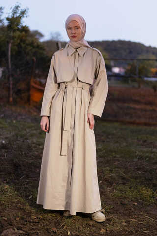 Trench Dress with Storm Flap Stone - 1