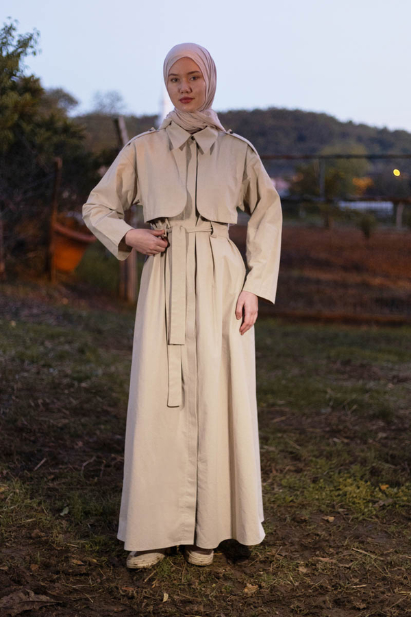 Trench Dress with Storm Flap Stone - 2