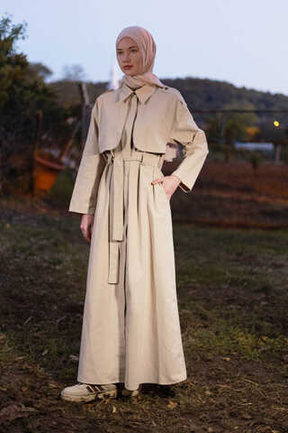 Trench Dress with Storm Flap Stone - 5
