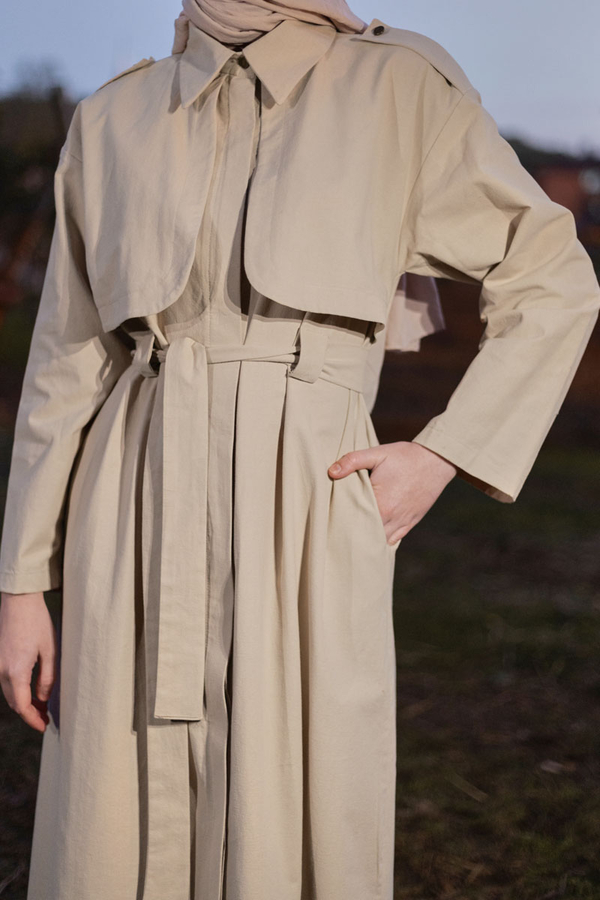 Trench Dress with Storm Flap Stone - 6