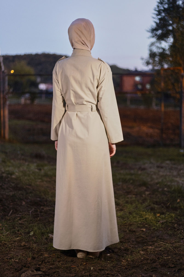 Trench Dress with Storm Flap Stone - 7
