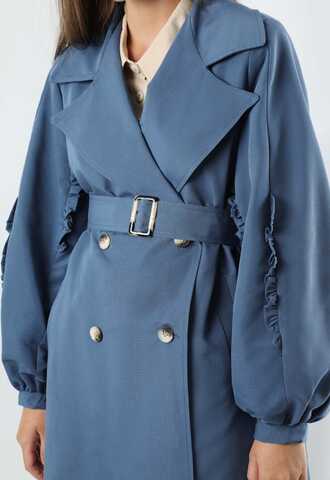 Trench With Frilled Sleeves İndigo - 2