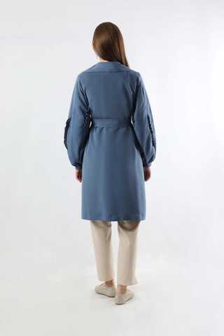 Trench With Frilled Sleeves İndigo - 5