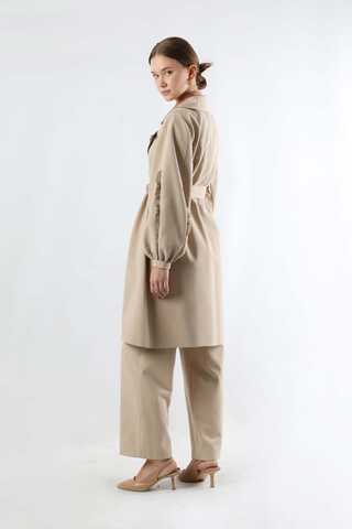 Trench With Frilled Sleeves Stone - 6