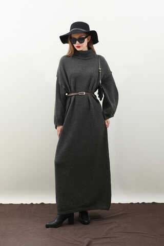 Triko Elbise Antrasit - 5