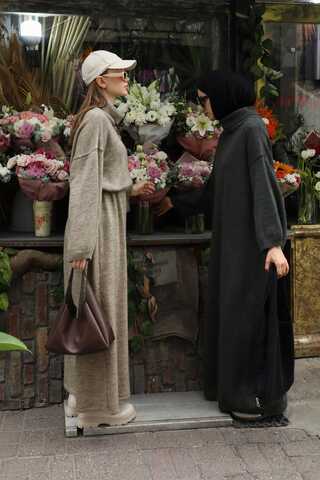 Triko Elbise Antrasit - 13