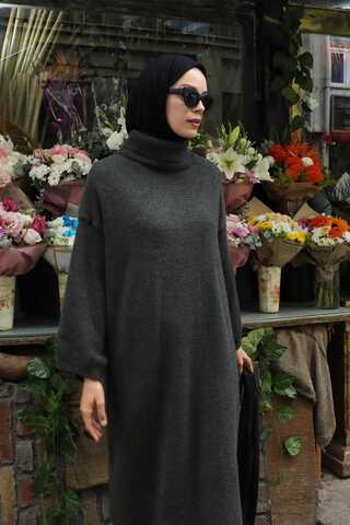 Triko Elbise Antrasit - 11