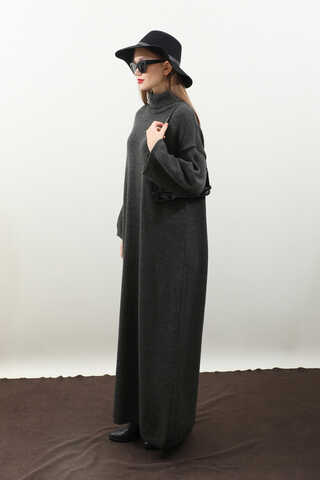 Triko Elbise Antrasit - 6