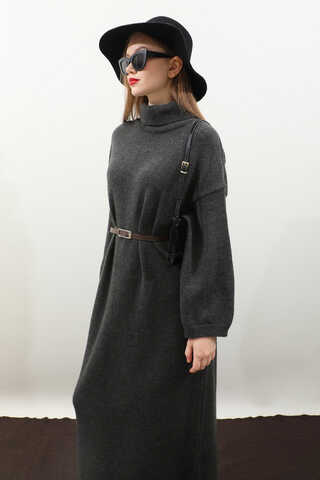 Triko Elbise Antrasit - 10