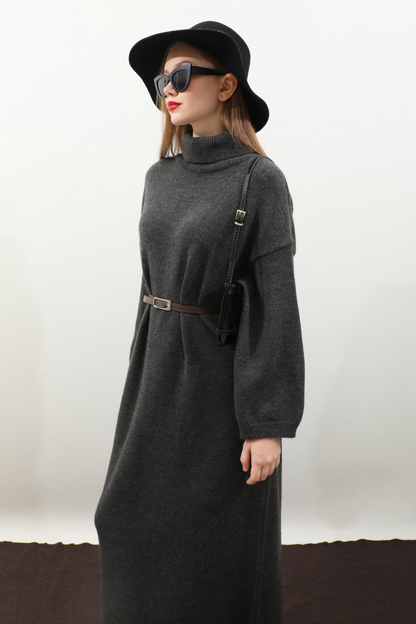 Triko Elbise Antrasit - 10