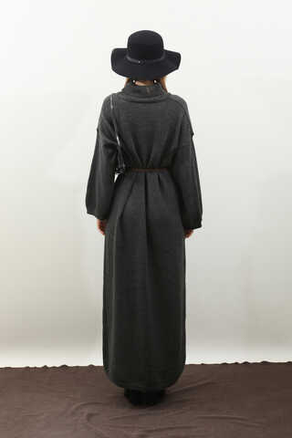 Triko Elbise Antrasit - 16