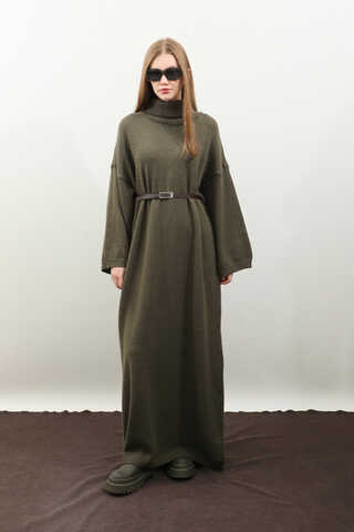 Triko Elbise Haki - 2