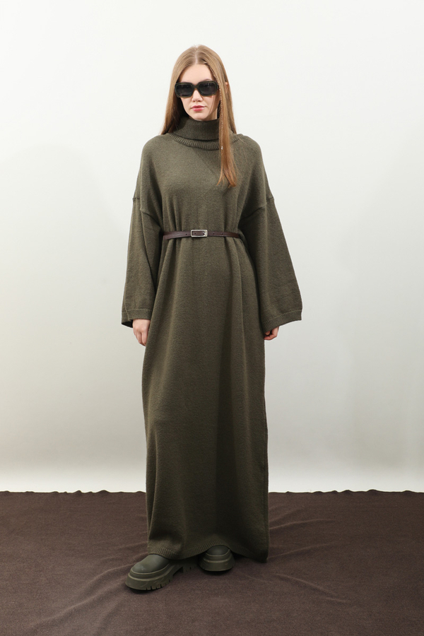 Triko Elbise Haki - 2