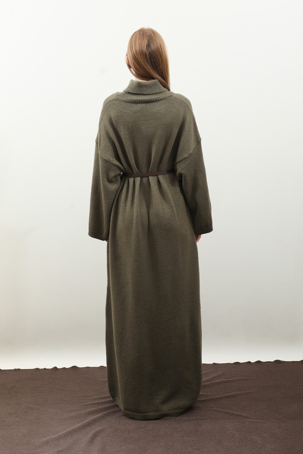 Triko Elbise Haki - 7