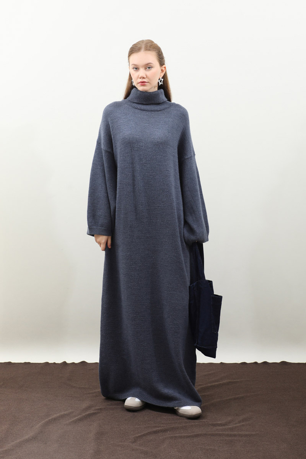 Triko Elbise İndigo - 6