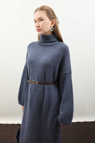 Triko Elbise İndigo - 10