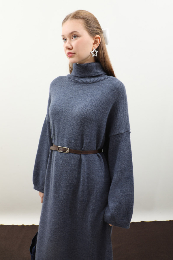 Triko Elbise İndigo - 10