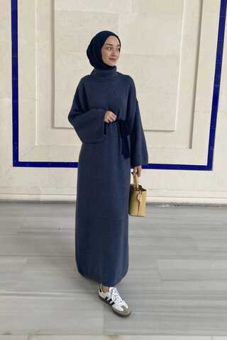 Triko Elbise İndigo - 3