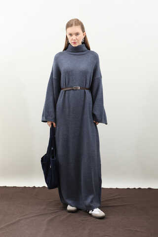 Triko Elbise İndigo - 4