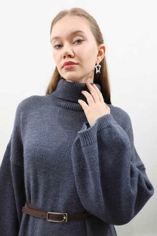 Triko Elbise İndigo - 11