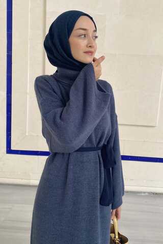 Triko Elbise İndigo - 2