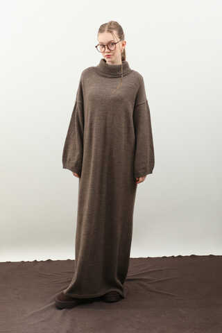 Triko Elbise Kahverengi - 2