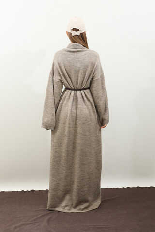 Triko Elbise Koyu Taş - 16