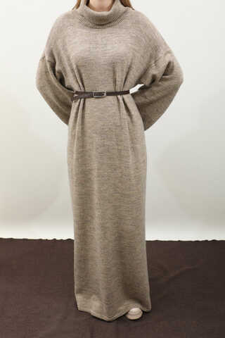 Triko Elbise Koyu Taş - 10