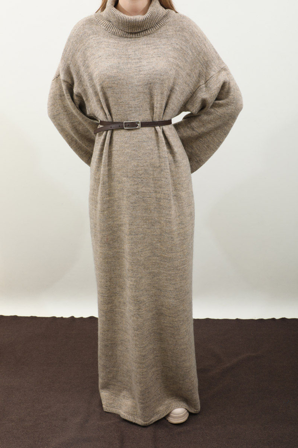 Triko Elbise Koyu Taş - 10