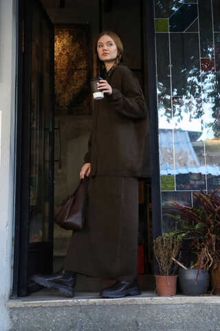 Triko İkili Takım Kahverengi - 6