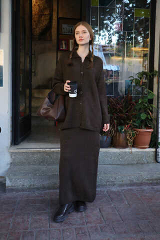 Triko İkili Takım Kahverengi - 2