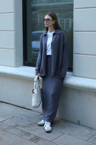 Triko İkili Takım Mavi - 5