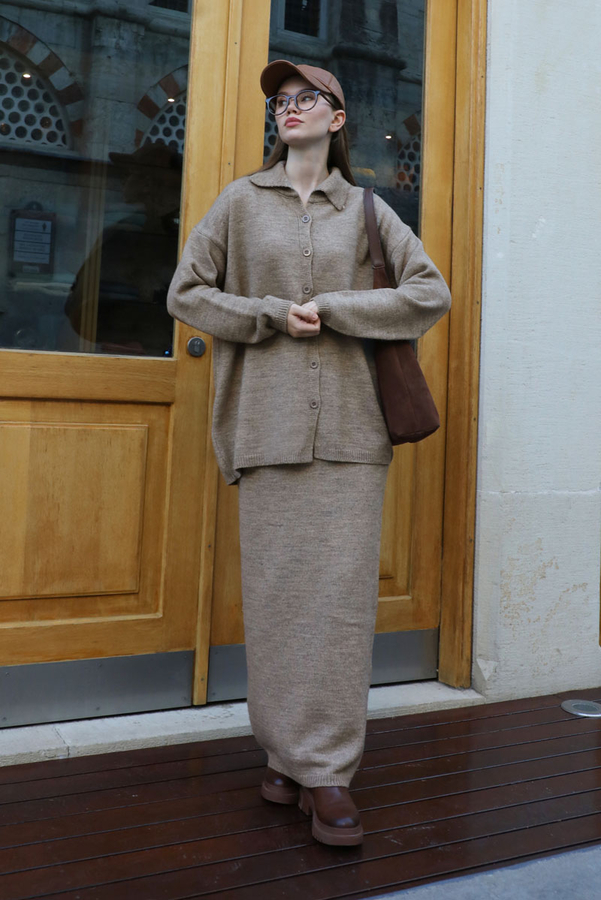 Triko İkili Takım Vizon - 1