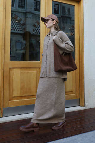 Triko İkili Takım Vizon - 4