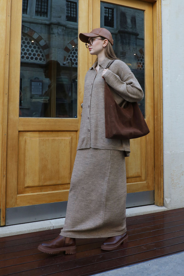 Triko İkili Takım Vizon - 4