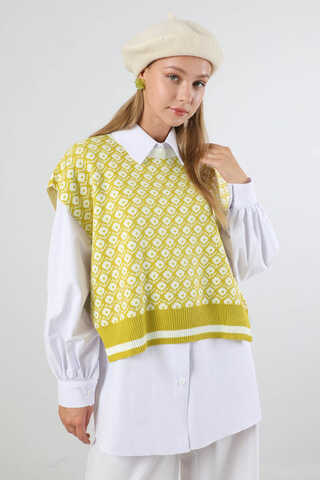 Triko Yelekli Tunik Takım Beyaz - 2